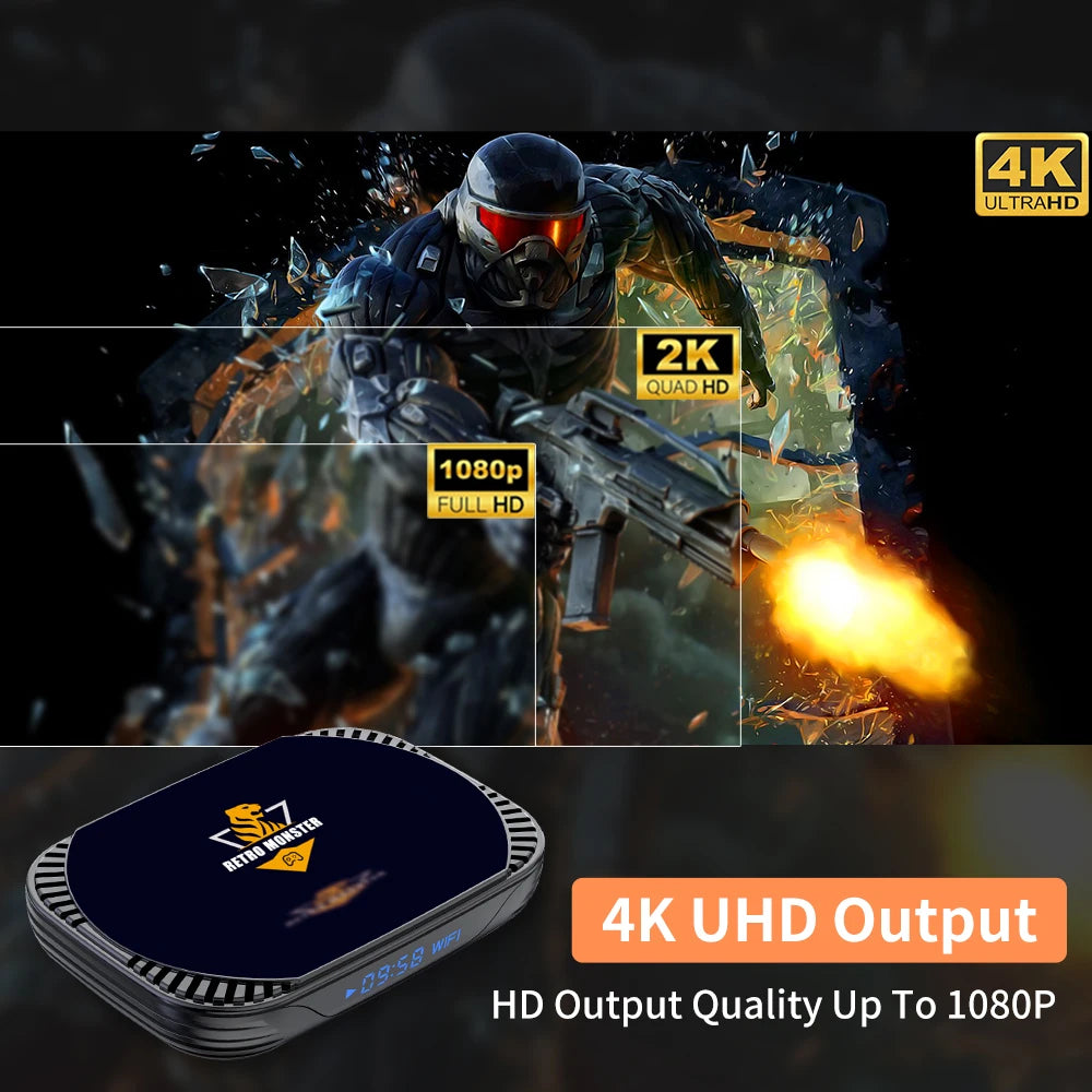 Retro Video Game Console 70+Emulators for PS1/PSP/N64/DC/SS/MAME with 48000+Games S905X4 4K HD Android 11 TV Gaming Box for Kids