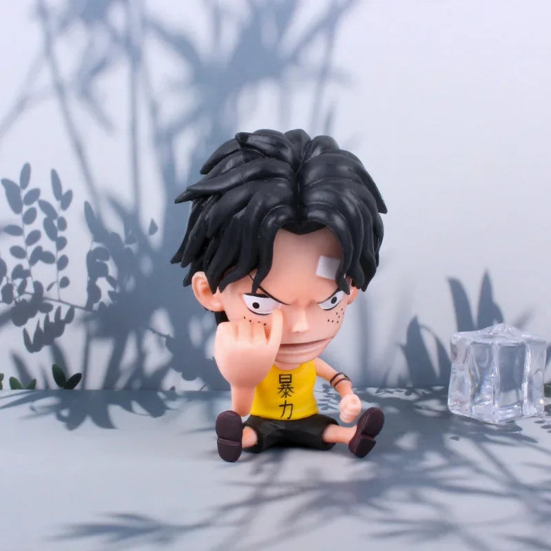 One Piece Zoro Luffy Sanji Anime Figure Ver. Robin Nami Brook Chopper PVC Car Decoration Figures Model Toy Kids Christmas Gift