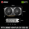 MSI GeForce RTX 3060 VENTUS 2X 12G OC Gaming Graphics Card 12GB GDDR6 192-bit HDMI DP PCI-E 4.0 8Pin factory box only