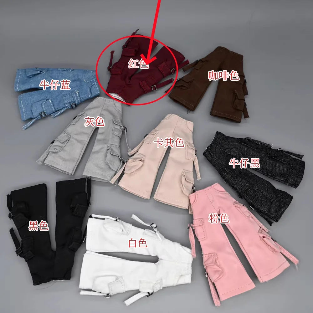 1/12 Scale KPOP style Female Work Pants Hip Hop Trousers Decoration Clothes Model Fit 6'' Romankey  Soldier Action Figure Body