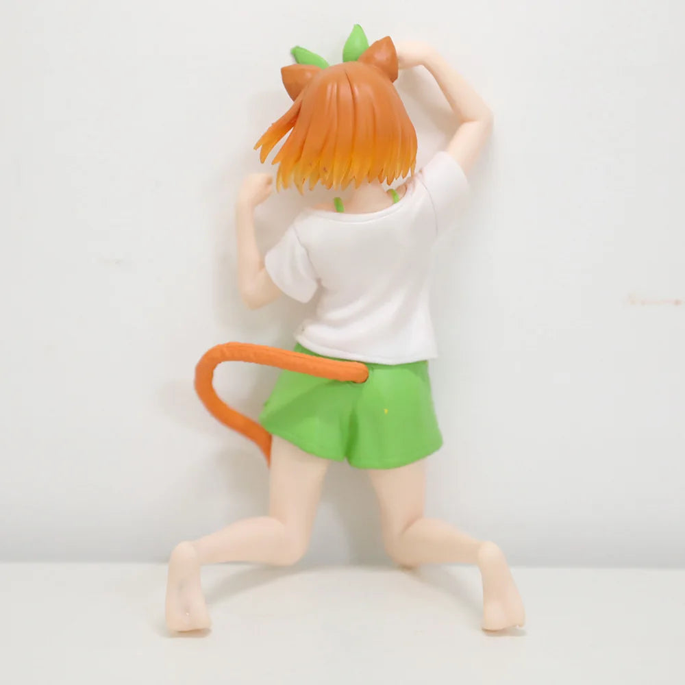 Anime The Quintessential Quintuplets Desktop Cute Nakono Yotsuba Figure Cat Room Wear Ver Girl Statue Model Doll Desk Decoration