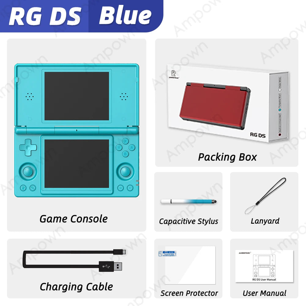 Rg Handheld RG DS Handheld Game Console 4‘’ Dual IPS Touchscreen RK3568 Processor ...
