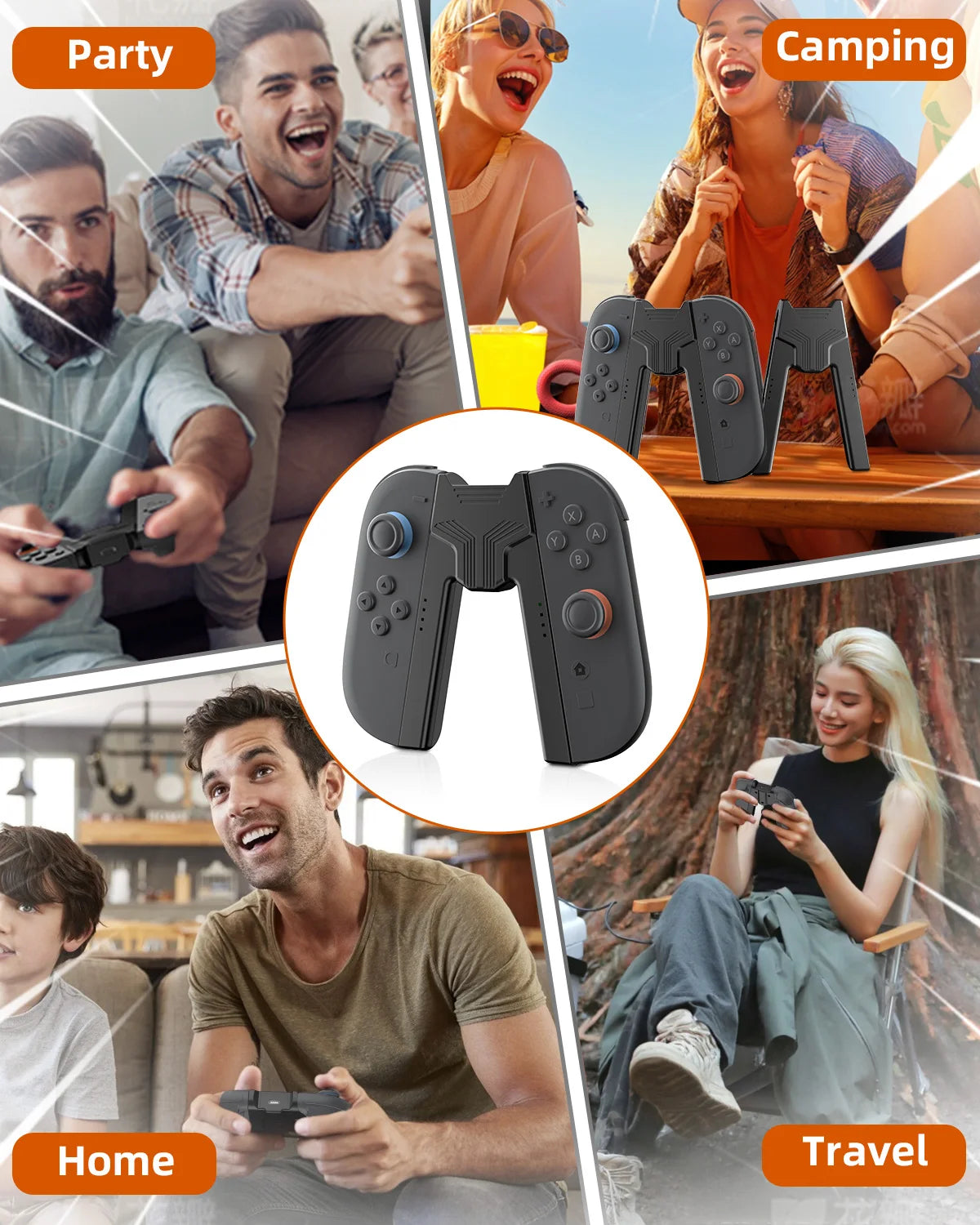 Aolion For Switch 2 Joy-con Charging Grip Bracket Portable Dual Charging Holder Handle Controller Grip For Switch 2 Accessories