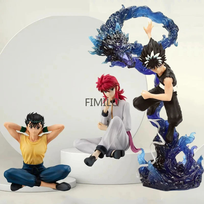 Anime Kurama Action Figure Hiei Yu Yu Hakusho Figure Yuusuke Urameshi Figurine Model PVC Adult Collectible Ornament Toys