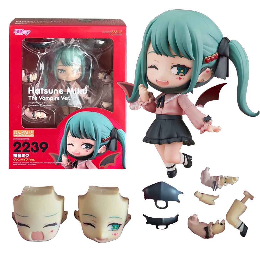 10CM Anime Figure Hatsune Miku #2239 The Vampire Ver Action Figure PVC OB11 Comes With Replacement Stand Model Toy Gift