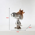 Modern Fashion Interior Resin Animal Sculpture Home Villa Corner Proch Electroplated Silver Doberman Dog Statue