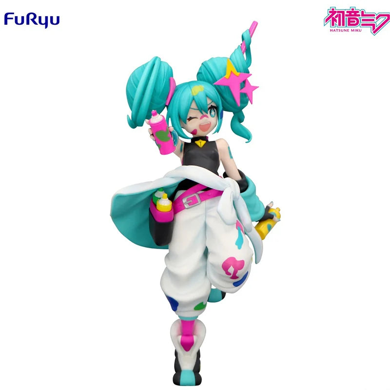 In Stock FuRyu Trio-Try-iT Hatsune Miku ~Painting Girl Ver.~ PVC 19CM Anime Action Figures Model Collection Toy