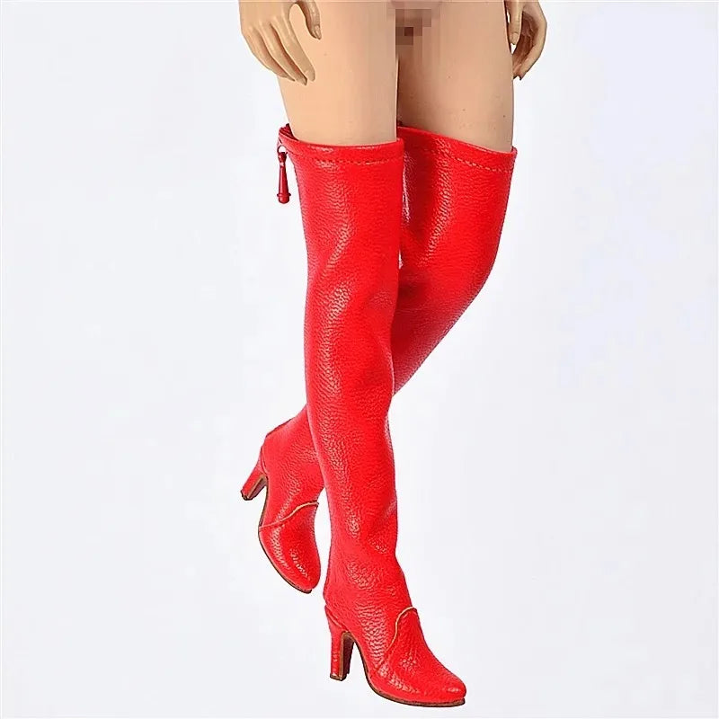 1/6 Scale Sexy Leather Fat Shoes Sandal Women Wedges High Heels Shoes Model for TBLeague Phicen S28A 29B S38A S39B S42 S43 Body