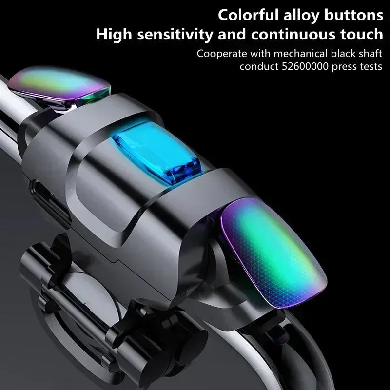 2pcs 4 Fingers Mobile Phone Game Trigger Aim Shooting Free Fire L1 Pulse R1 Physical Key Buttons Gamepad Controller for IOS PUBG