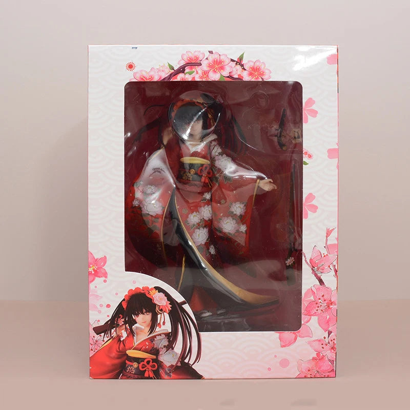 23cm KDcolle Date A Live Anime Girl Figure Kurumi Tokisaki Alluring Kimono Action Figure Kurumi Sexy Girl Figure Adult Model Toy