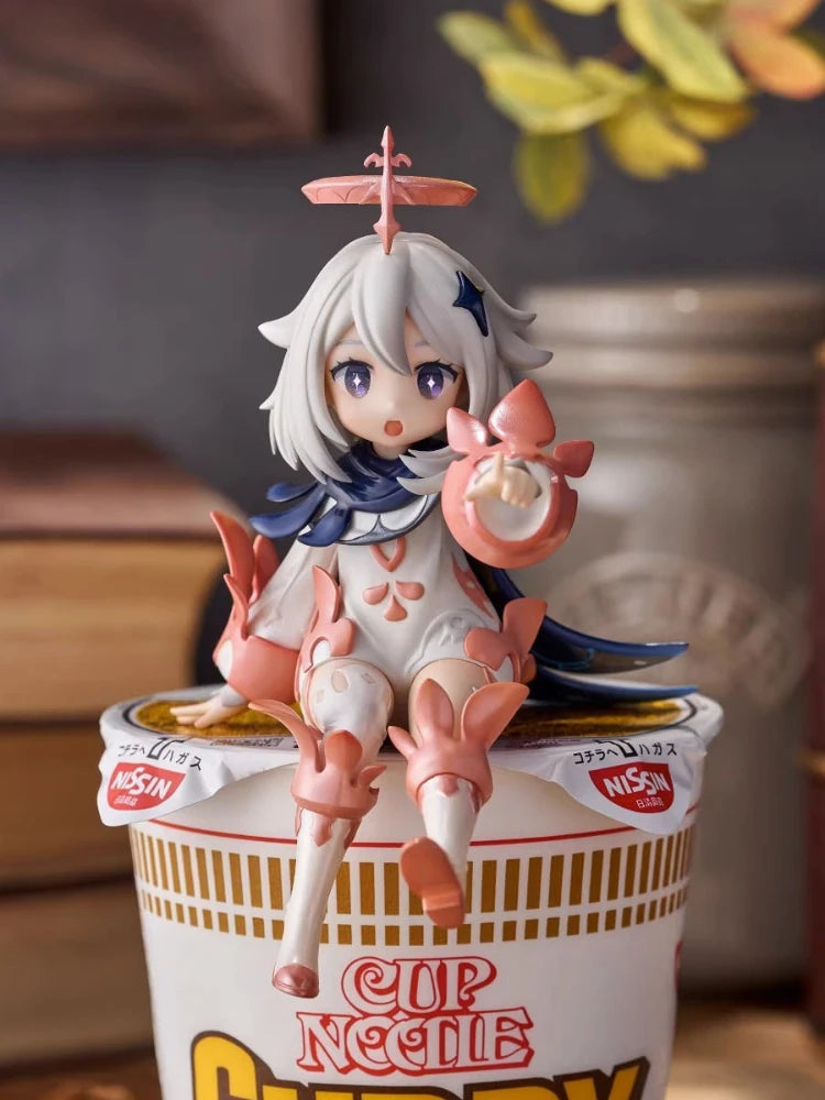 12cm Genshin Impact Figure Model Paimon Toys PVC Q Version Mini Cute Game Peripheral Weapon Model Desktop Ornament Decoration