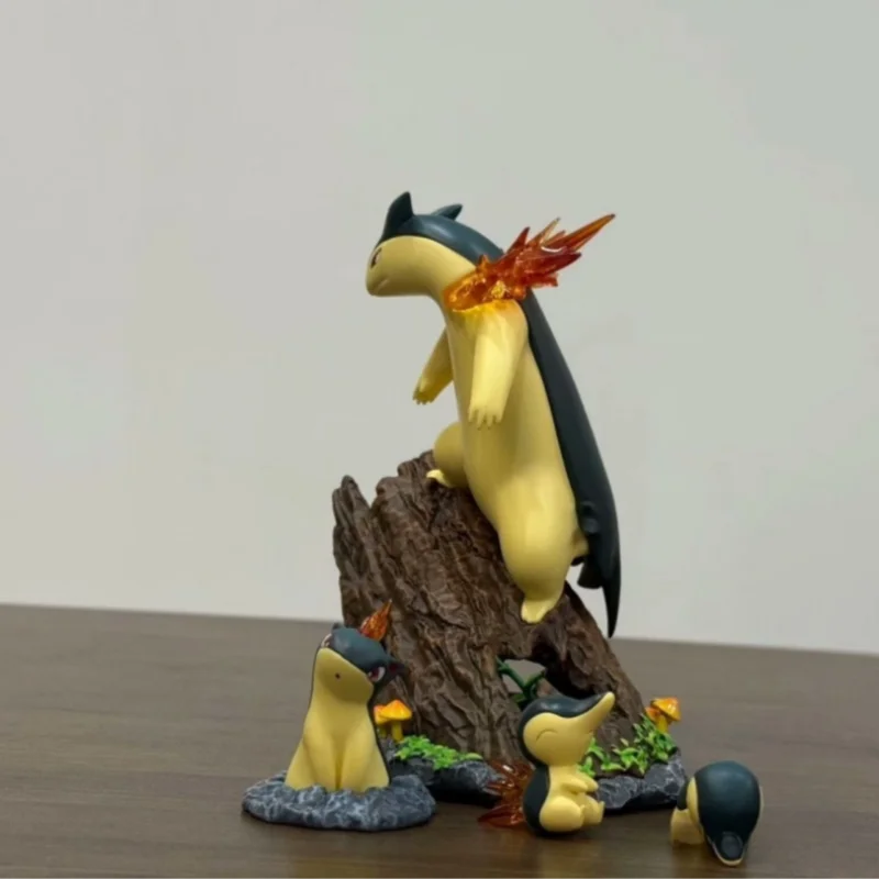 Anime Pokemon Typhlosion Figuren Ein Tag mit Benny Sammeln PVC Modell Statue Schreibtisch Dekoration Sammlung Kinder Geburtstag Geschenk Spielzeug