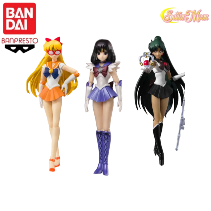Auf Lager: Original Bandai SH Figuarts Modellspielzeug Chibiusa Tomoe Hotaru Meiou Setsuna Anime-Actionfiguren Spielzeug Sailor Moon