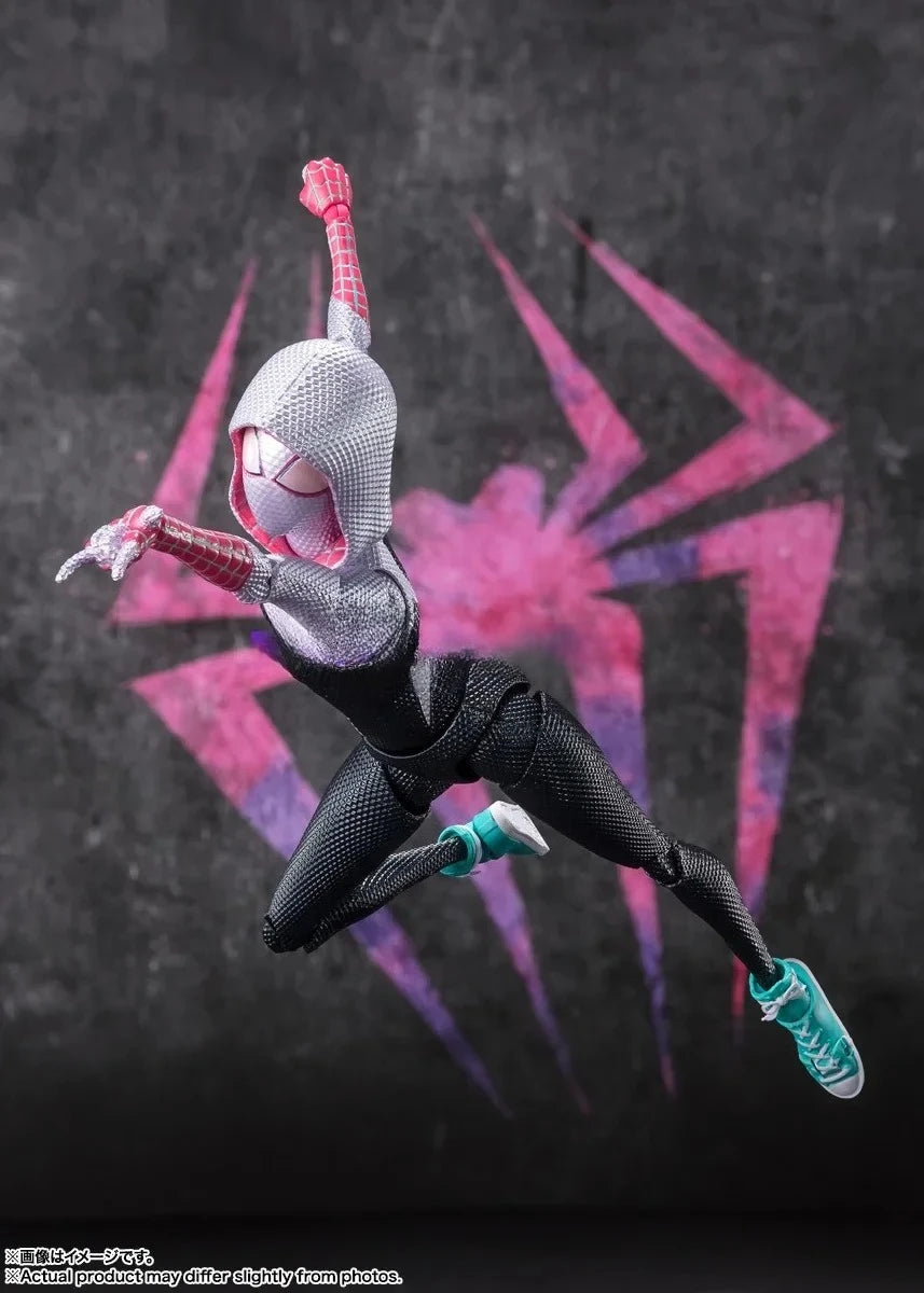 100% Original Bandai Shf Sh Figuarts  Across The S Miles Morales Gwen 1610 Rooftop Edition Action Figure