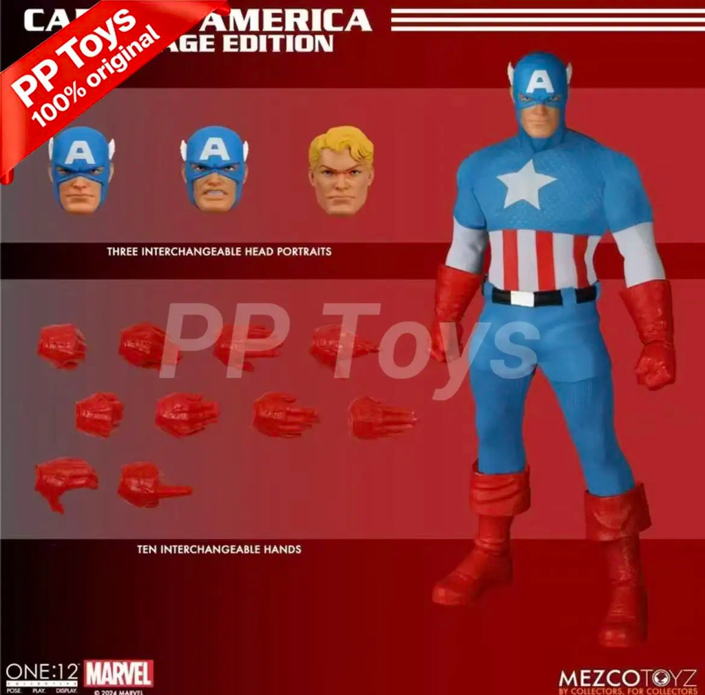 Spot New Genuine Mezco Ant One: 12 Captain America: The Platinum Age Action Figure Toy Gift Fan Collection