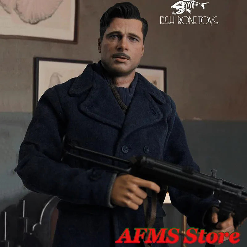 FISH BONETOYS FB-Z005 1/6 Men Soldier Brad Pitt Inglourious Basterds World War II Dolls 12inch Full Set Action Figure Body