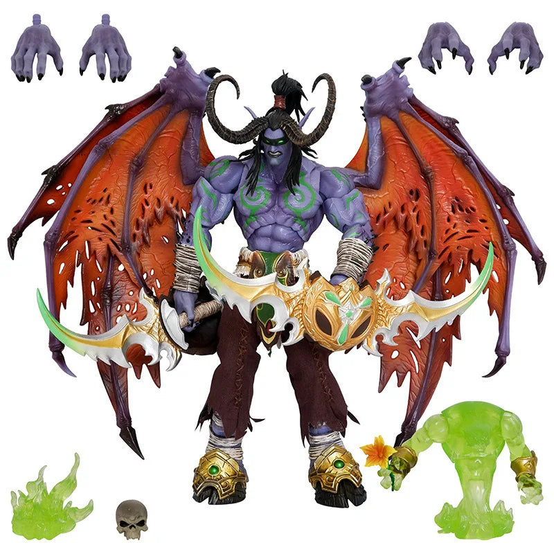 25 cm WOW Held Illidan Stormrage Dämonenjäger Elf Yudean PVC Actionfigur Anime Figur Modell Spielzeug Sammlung Puppengeschenk