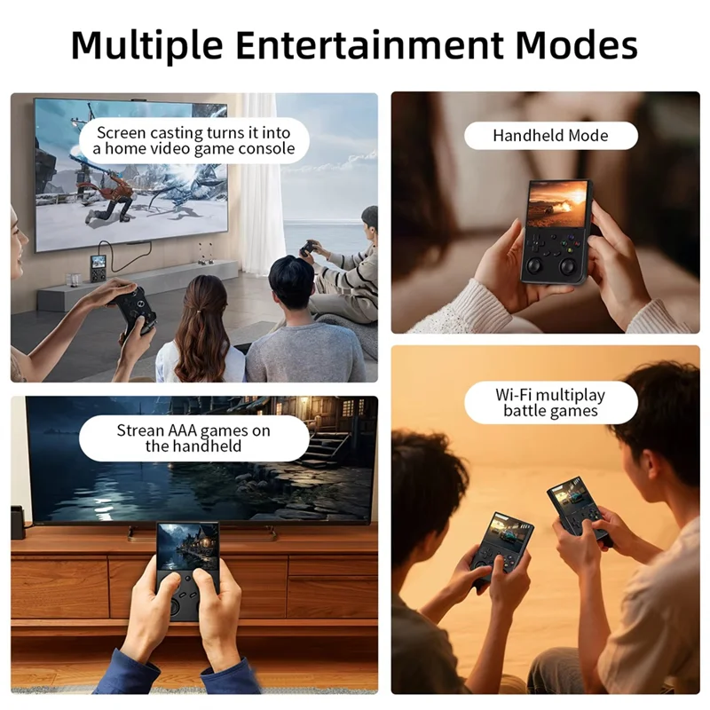 Handheld Retro Game Console 3.5 Inch IPS Screen Linux System Built-In 64G TF Card