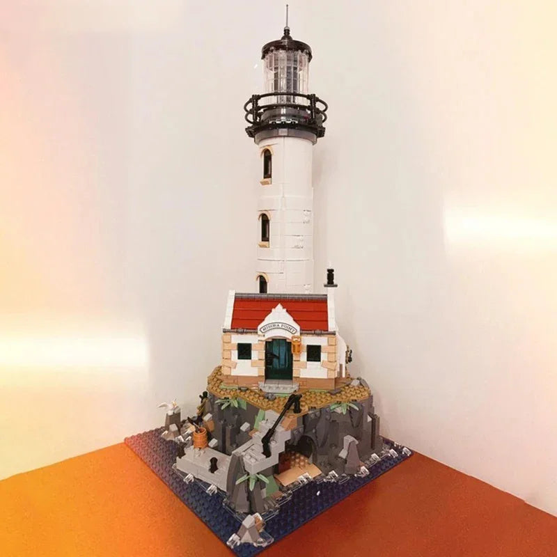 2056 Pieces Home Motorised Lighthouse Building Blocks Set Diy Room Decoration Tower Bricks Adults Birthday Gift Compatible 21335