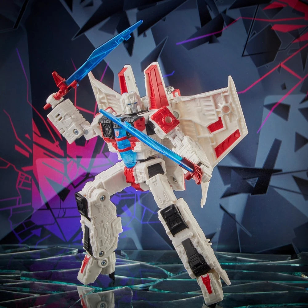 [In Stock] Hasbro Transformers Shattered Glass Starscream 17.8cm Voyager Class Nice Collectible Anime Action Figure Model Toys