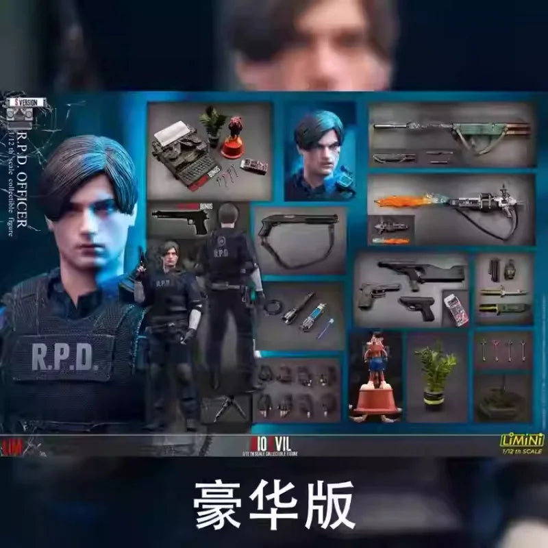 Limtoys Residentevil Leon Rpd Officer 1/12 Scale Articulated Collectible Action Figure Deluxe Version For Game Collectors