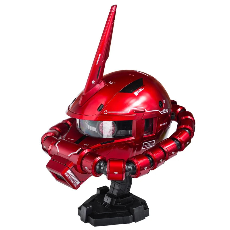 In Stock Mobile Suit Zaku Head Red Comet Led Light-Up Model Toy Anime Figure Collectible Decoration Wearable Helmet Holiday Gift