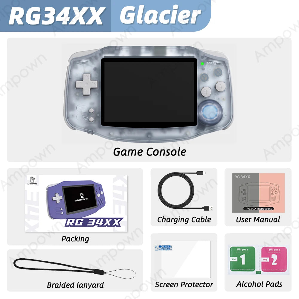 ANBERNIC RG34XX Retro Handheld Game Console 3.4''IPS Screen Linux System HDMI Output Classic Remake Game Player Sentimental Gift