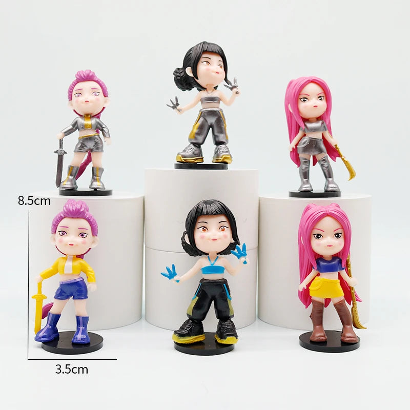 6-teiliges Set Neue Kpop Demon Hunters Figurenserie Anime Handgefertigtes Modell Trendige Schlafzimmerdekoration Junge Mädchen Geschenkbox