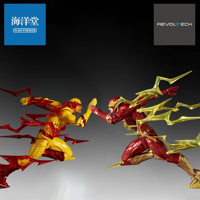 KAIYODO Genuine Revoltech Anime Figure Reverse Flash & The Flash Action Figure Toy for Boy Kids Gift Collectible Model Ornaments