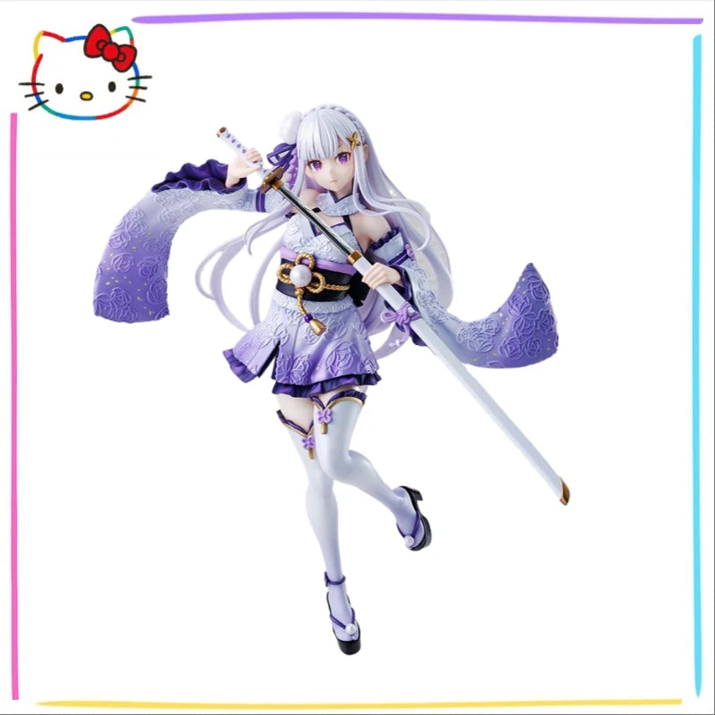 In Stock Original KADOKAWA Re: ZERO Starting Life in Another World Emilia Battle Costume Ver. 24cm Anime 1/7 Figure Doll Model