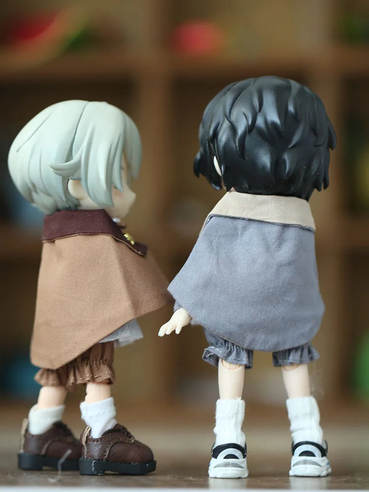 Doll Clothes Retro Short Sleeved Pants With Cloak Doll Clothes Accessories For Ob11,Obitsu11,Molly, Gsc, Ymy, 1/12bjd Dolls