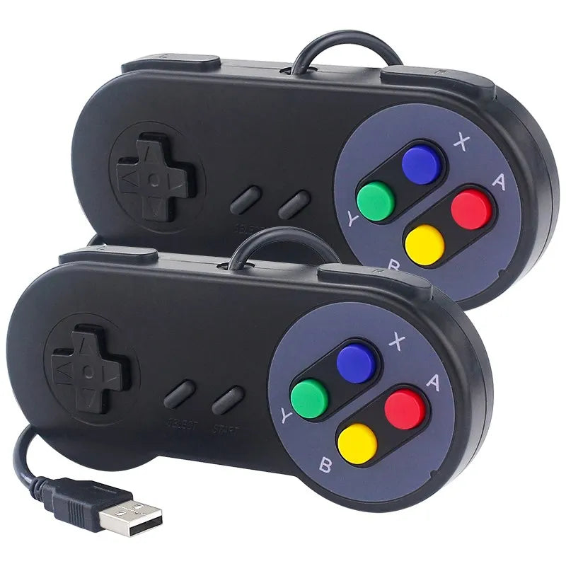 2 Stück USB-Gamepad Retro-Gaming-Joystick, kabelgebundener Controller für PC, NESPi, RetroPie, Spielsteuerung für Raspberry Pi 4 B