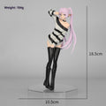 18.5cm Anime Collectible Figure - Frieren Beyond Journey'S End Casual Striped Outfit Victory Pose Pvc Model Statue Desktop Gift