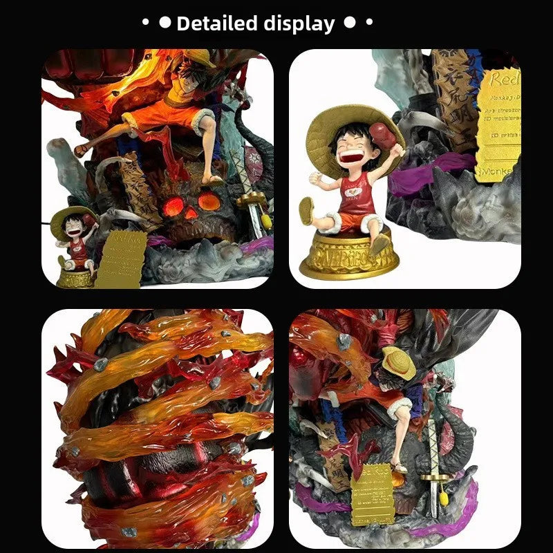 60 cm große LED-Anime-Figur von Luffy aus One Piece (GK Gear 5 Monkey D. Luffy) – Actionfigur, Statue, großes Karma-PVC-Sammlermodell, Spielzeug, Geschenk