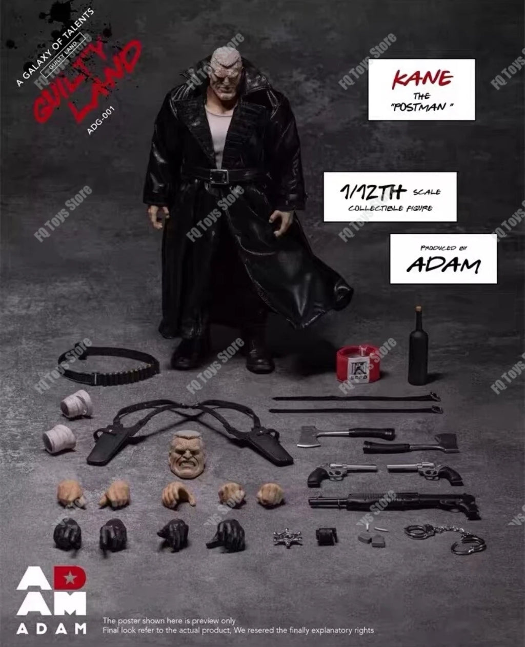 In Stock MUFF ADAM ADG-001 1/12 Scale Men  City of Evil Postman Kane Full Set 6Inch Action Figure Model Toy Collection Gift