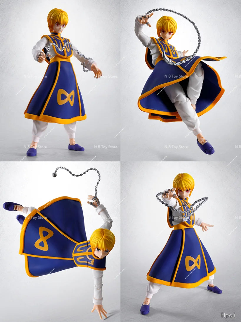 Original BANDAI S.H. Figuarts HUNTER×HUNTER Kurapika Reorio SHF Anime Figures Action Figure Miniature Toys PVC Statuette