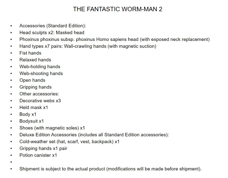 DBToys 6in Studio Amazing Bugman No. 2 Amazing Spider-Man Action Figure Soldier 1/12 Figure