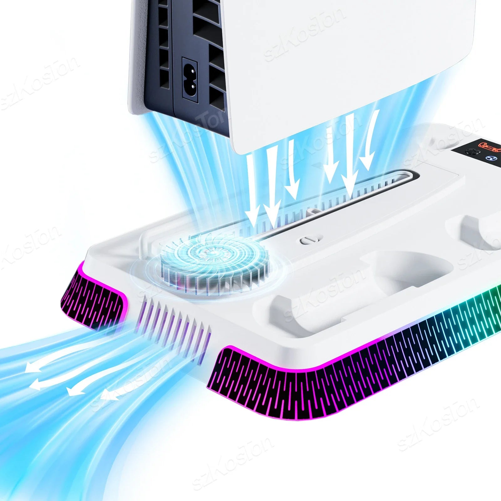 For PS5 Pro PS5 Slim Games Consoles Vertical Stand Cooling Station Controller Charger Cooling Fan for PlayStation 5 Accessories