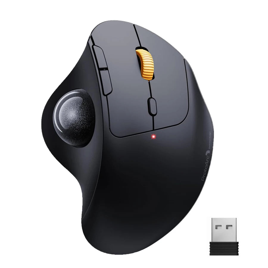 ProtoArc EM04 Trackball-Maus, kabellos, wiederaufladbar, ergonomisch, vertikal, Bluetooth-Mäuse für Computer, PC, iPad, Mac, Windows, Android