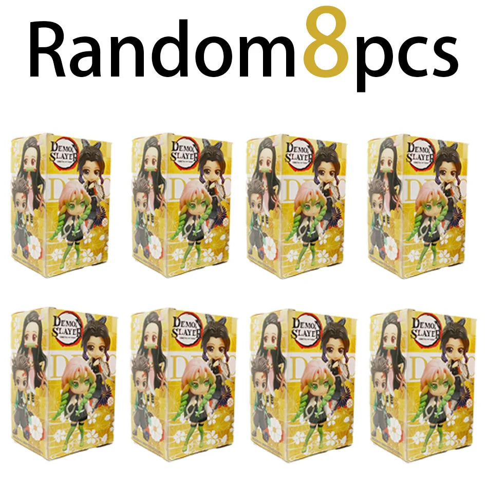 Hot Demon Slayer Blind Box Figure Plum Rain Series Kochou Shinobu Tomioka Giyuu Kanroji Mitsuri 1-8PCS Blind Box Figure Toy Gift