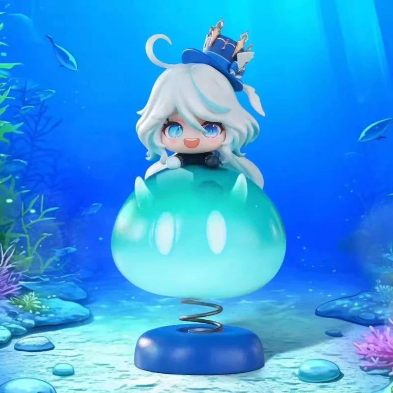 Genshin Impact Q Version Furina Figure Anime Vibrating Model Statue Collectible Toys Desktop Ornament Gitf For Fans And Gamers