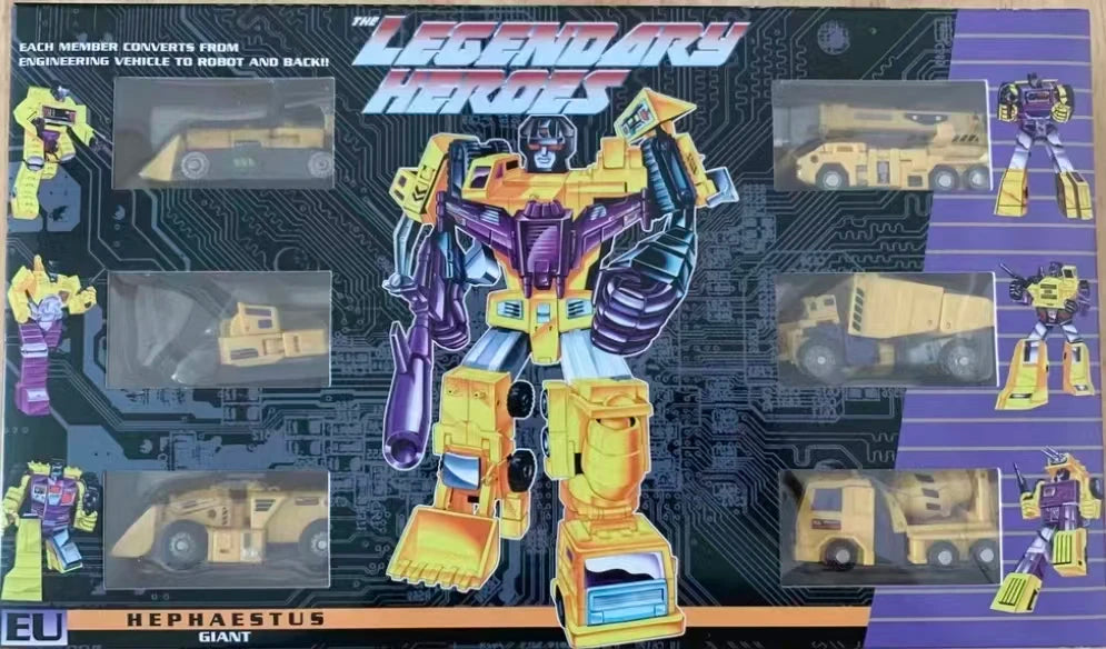 【Hot Sales】Original Newage NA Transformers G2 Animation H34Y GIANT HEPHAESTUS Devastator Anime Figure Hobbies Toys Collectible