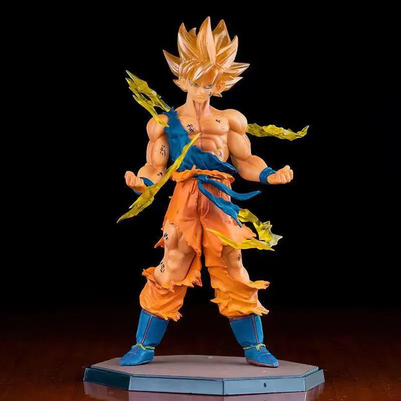 Seven Dragon Ball Goku action figure model Super Saiyan Gokibebiget battle-damaged comic anime figurine peripheral accessory