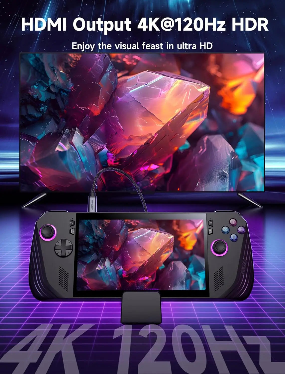 ROG Ally X Docking Station, 6-in-1 ROG Ally X Dock with HDMI 4K@120Hz, Dual USB-A 3.2 Gen 1,USB-C 3.2 Gen 1 and PD 100W Charging