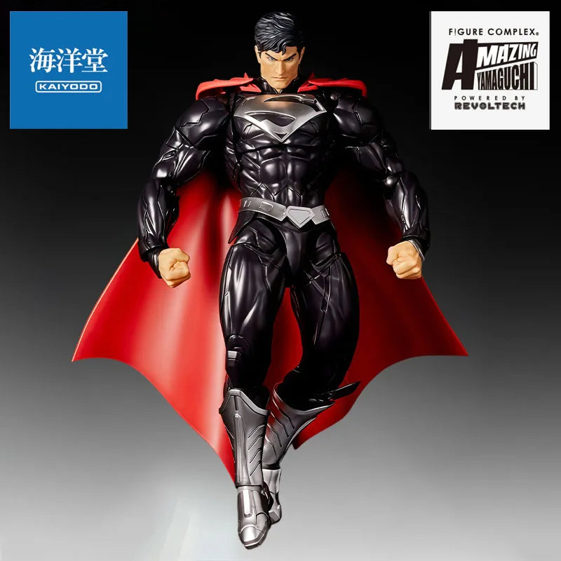 KAIYODO Genuine Amazing Yamaguchi Anime Figure Black&Superman Action Figure Toys for Boys Kids Gift Collectible Model Ornaments