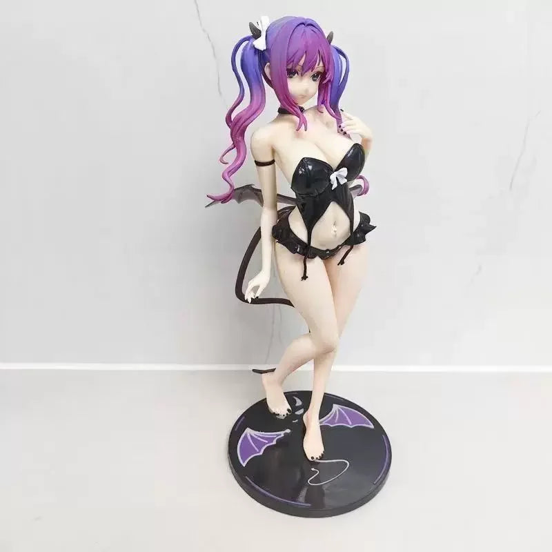 CYYQ Glowing Anime Succubus Girl Figure Twintail Purple Hair Statue Desktop PC Case Decor Collectible Gift For Anime Enthusiasts