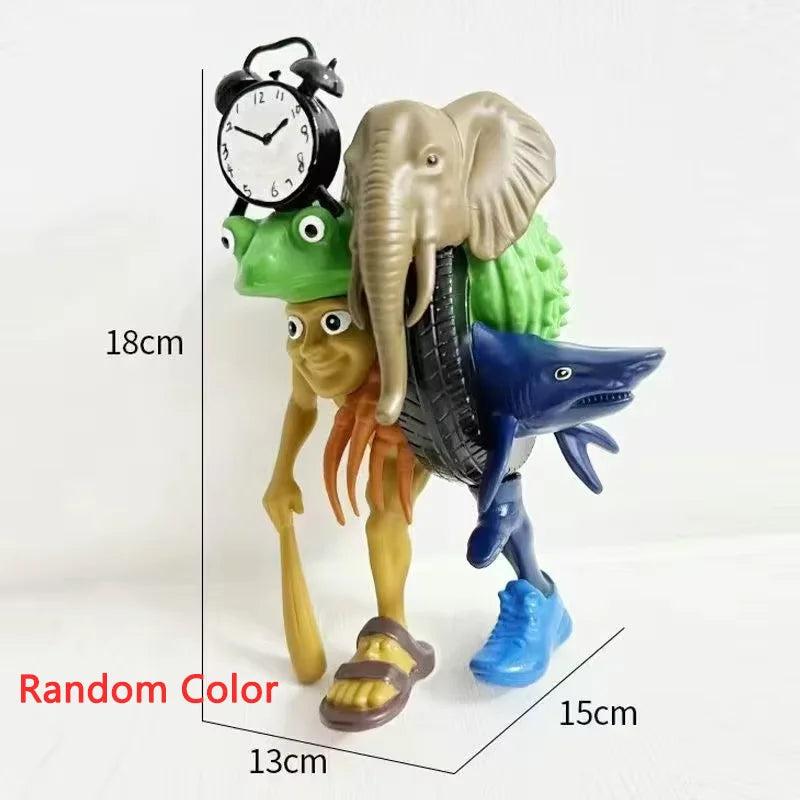 Creative Fun Italian Brainrot Elephant Shark Stitching Monster Tralalero Tralala Tung Doll ornaments Combination Model Toy Gifts