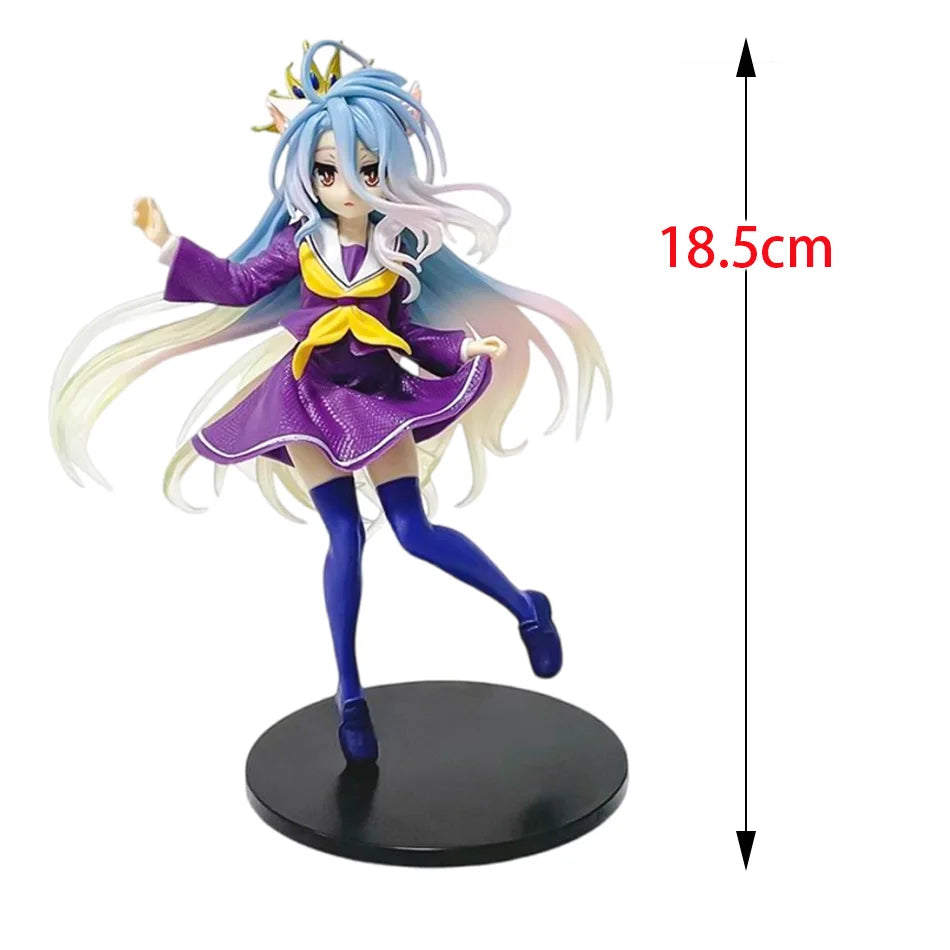Anime NGNL No Game No Life White " 18.5CM Shiro PVC Model Action Figures Model Collection Ornament Toy Holiday Gif In stock Hot