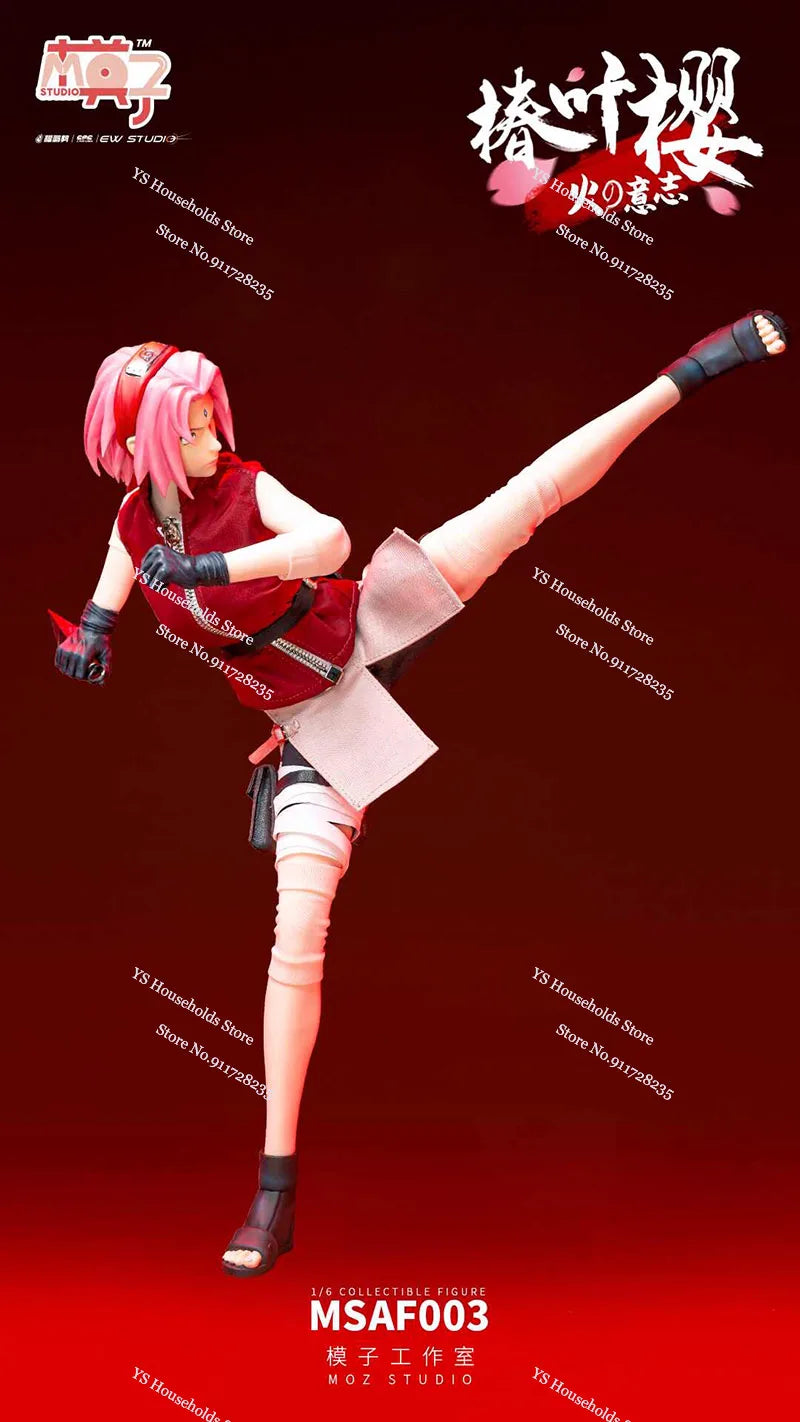 MOZ STUDIO MSAF003 1/6 Haruno Sakura Movable Girl Action Figure Anime Naruto Delicate 12" Full Set Female Soldier Collection