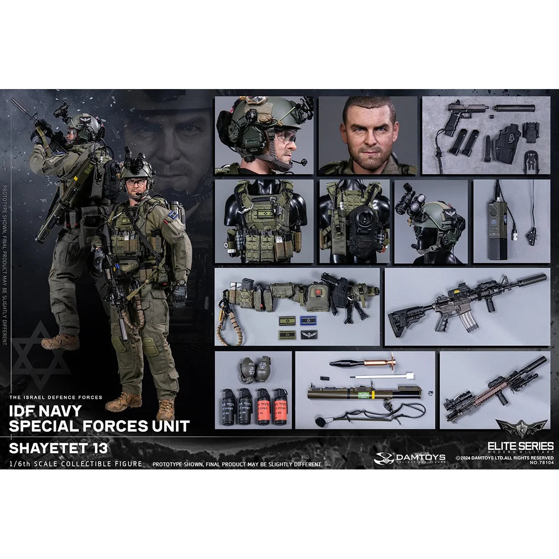 DAM 78104  1/6 Scale Soldier Set Model 12''Israeli Defense Forces Navy IDF